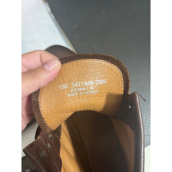 Frye Tyler Lace Up Combat Boot‎ Dark Brown Women’s Size 10 Combat Leather Shoes - Picture 3 of 8